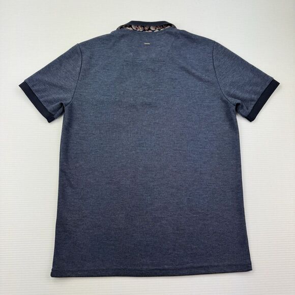 Guide London Polo Shirt Size Large Blue Hidden Skull Print Smart Polo Golf - Picture 10 of 11